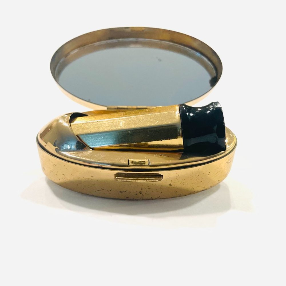 Max Factor Mid Century Mirrored Lipstick Oval Compact